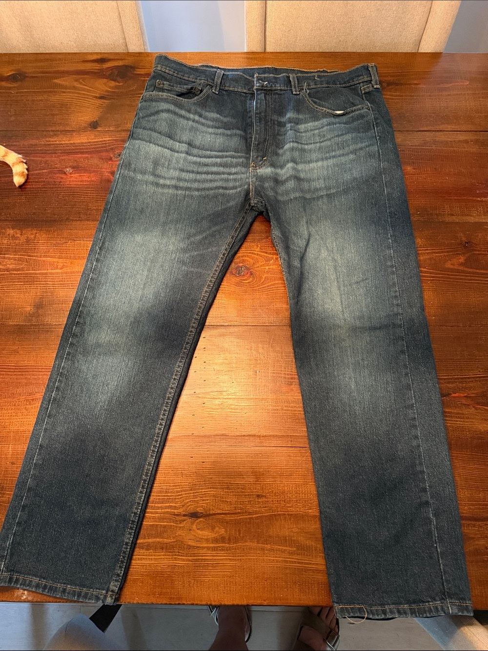 Levi's 505 Relaxed Straight Jeans in Faded Blue 38x30